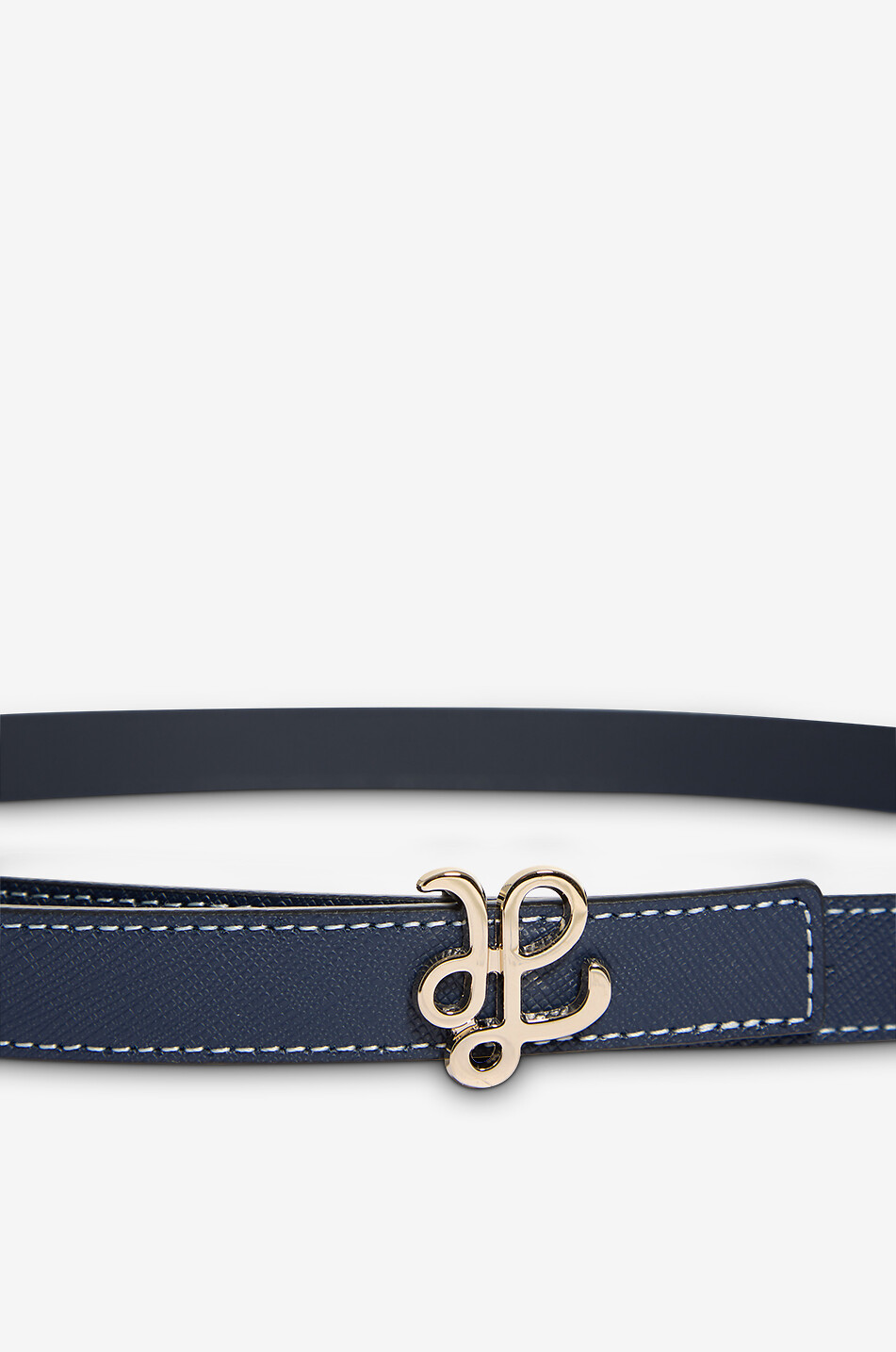 HEMISPHERE New H Glow saffiano leather slim belt - 2 cm Women BLUE 2