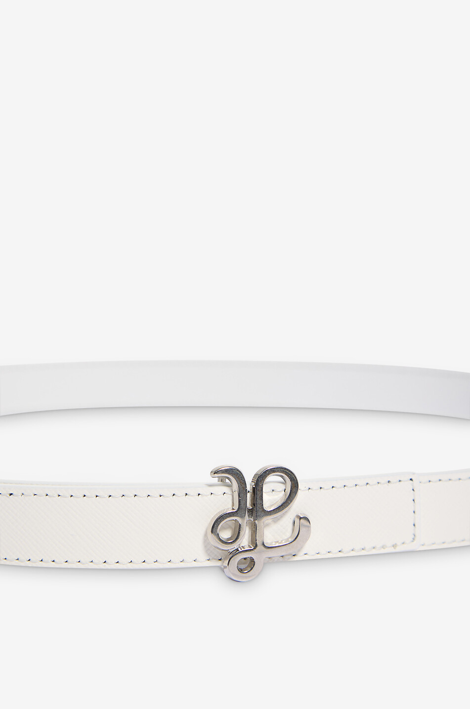 HEMISPHERE New Silv slim saffiano leather belt - 2 cm Women WHITE 2