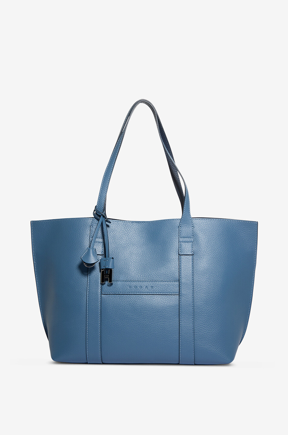 Sac cabas rectangulaire en cuir grainé Hogan Script Medium