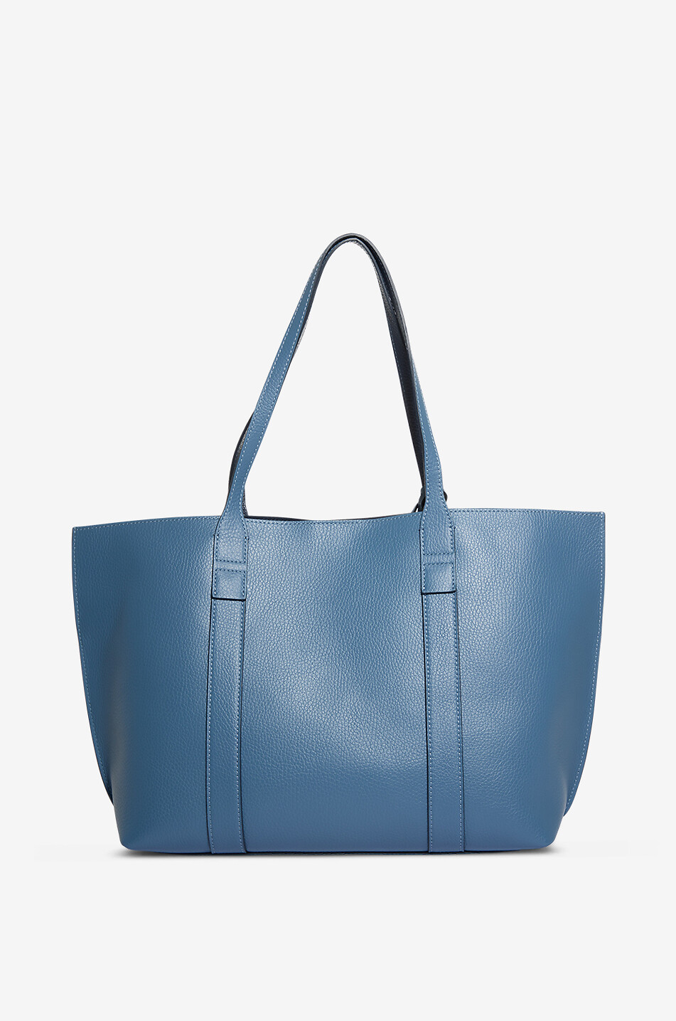 HOGAN Sac cabas rectangulaire en cuir grainé Hogan Script Medium Femme BLEU 3