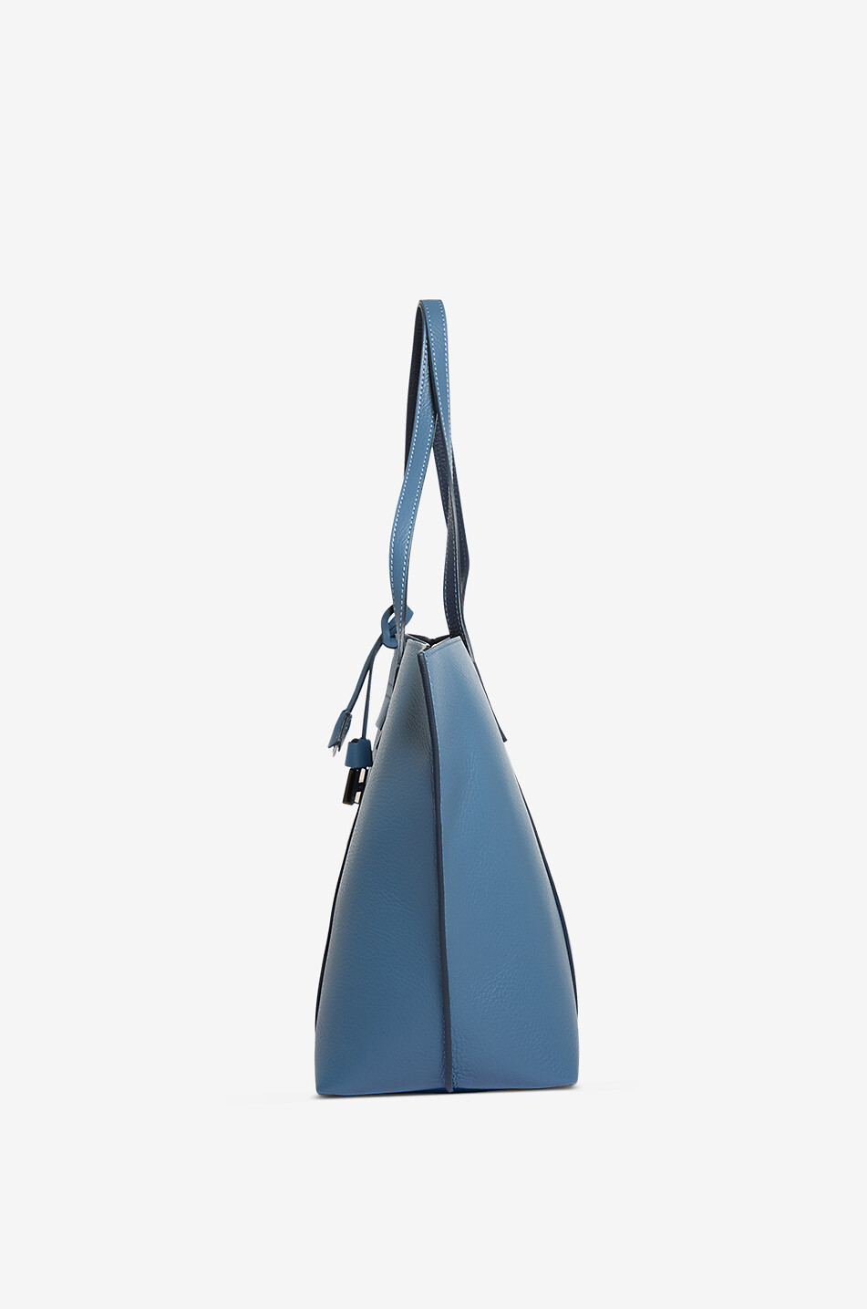 HOGAN Sac cabas rectangulaire en cuir grainé Hogan Script Medium Femme BLEU 4