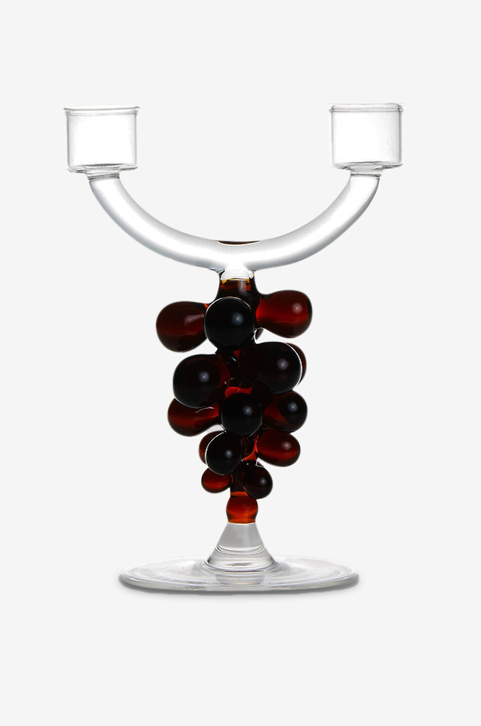 Bordeaux glass double candle holder