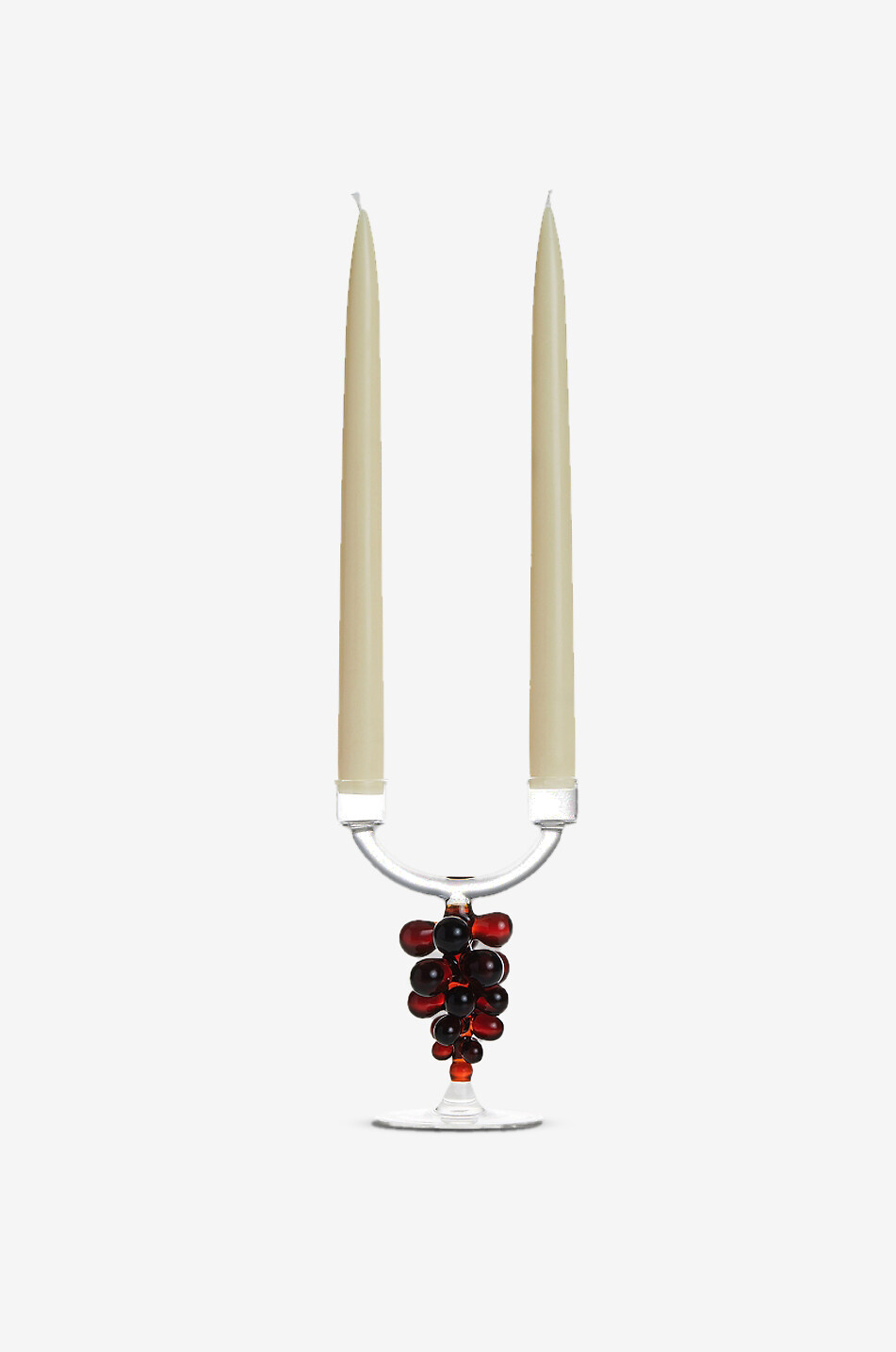 MAISON BALZAC Bordeaux glass double candle holder Home Colourless 2