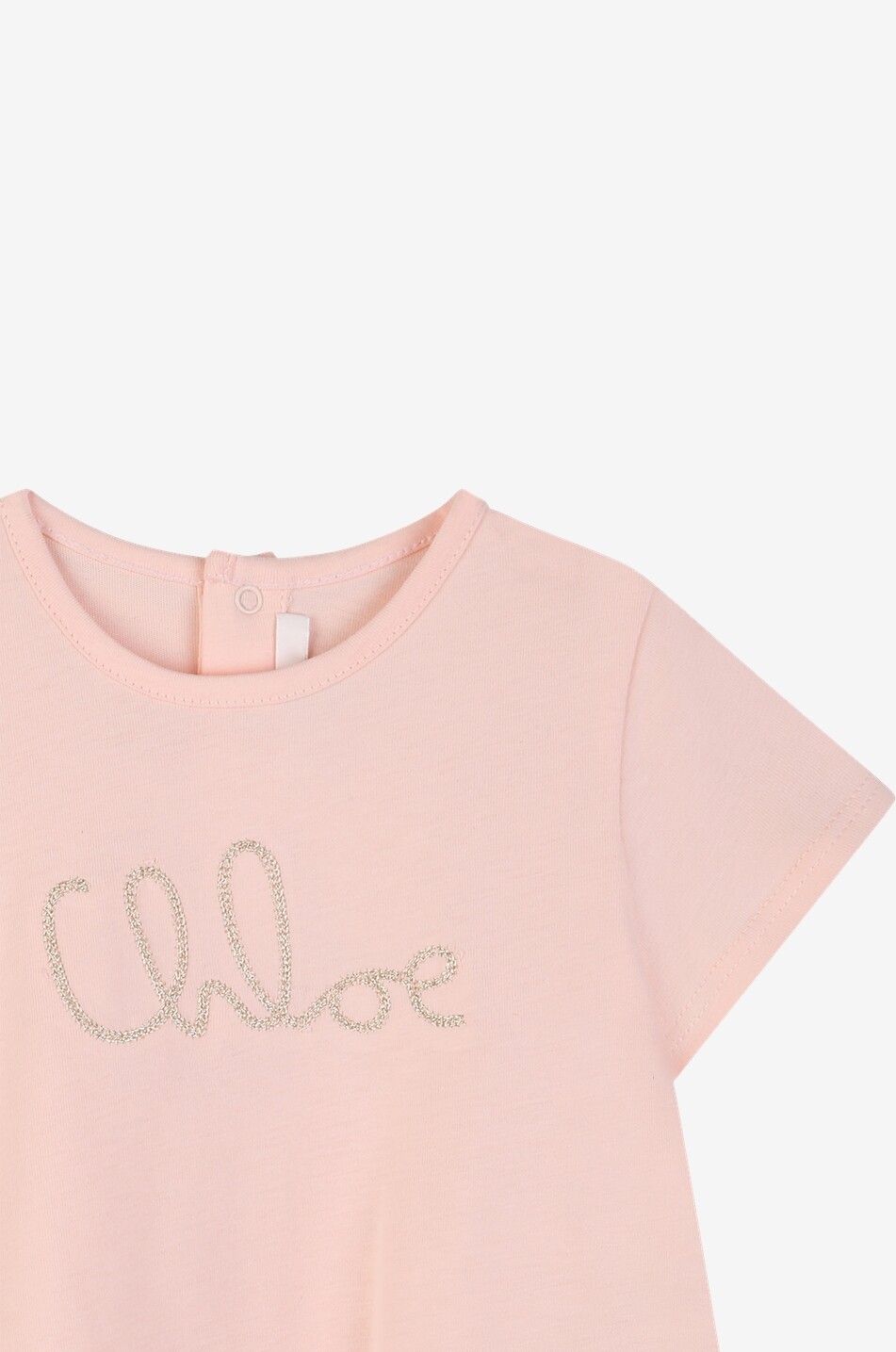 CHLOE Ensemble bébé robe salopette fleurie et T-shirt Bébé ROSE CLAIR 5