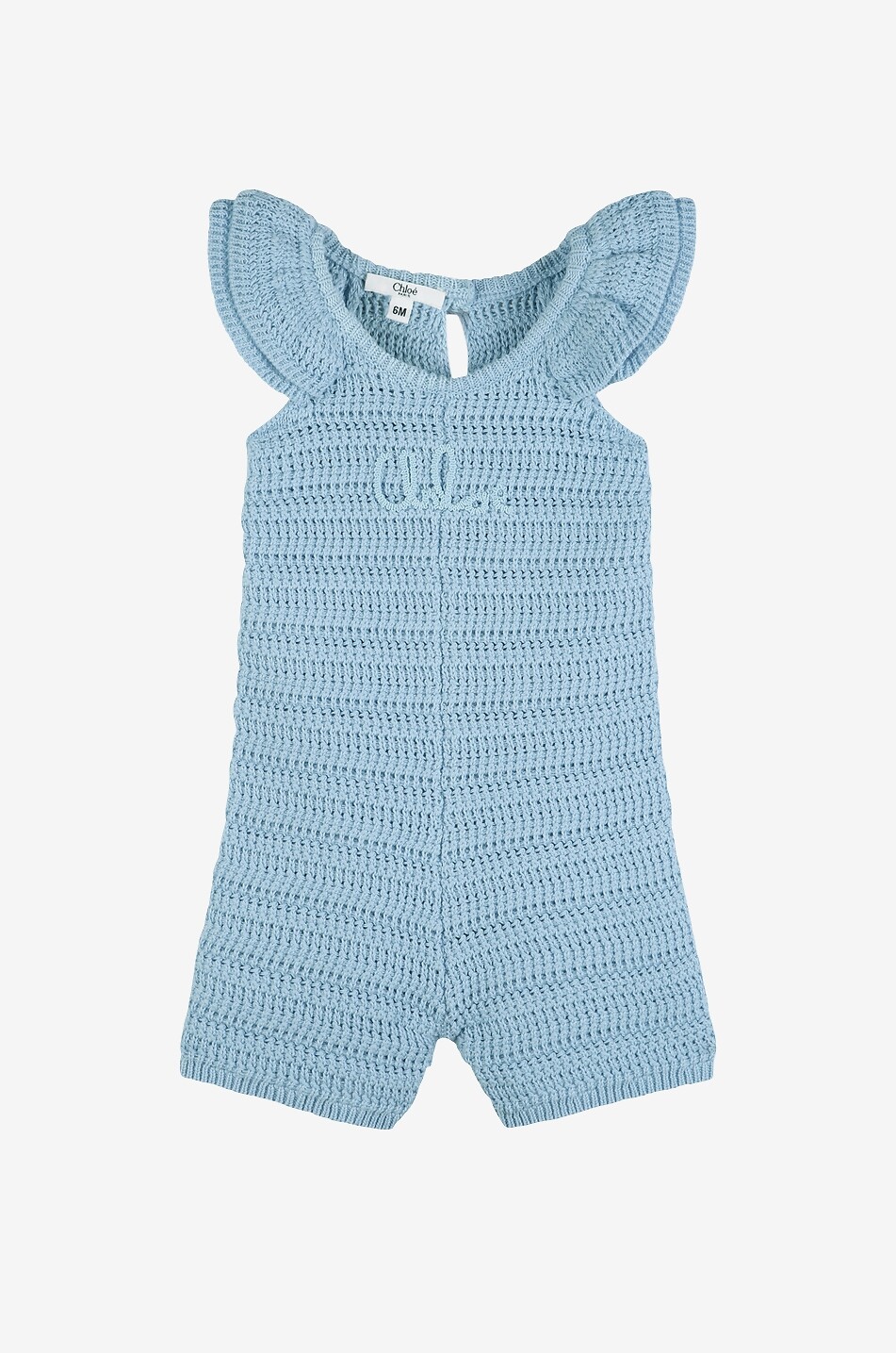 CHLOE Chloé Signature baby cotton crochet playsuit Baby BLUE 1