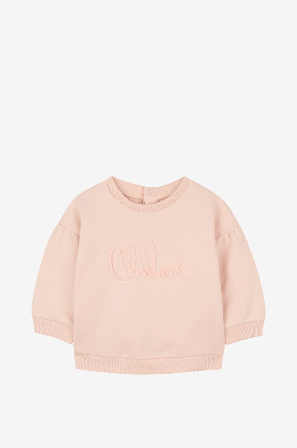 Sweat-shirt bébé à manches bouffantes brodé Chloé Signature