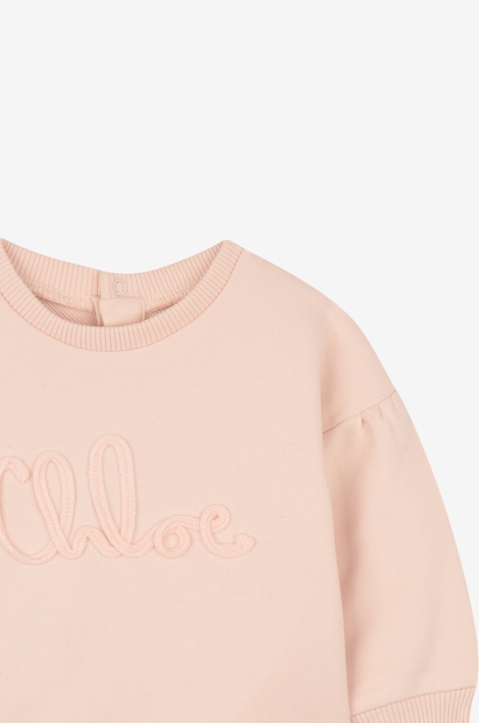 CHLOE Sweat-shirt bébé à manches bouffantes brodé Chloé Signature Bébé ROSE CLAIR 3
