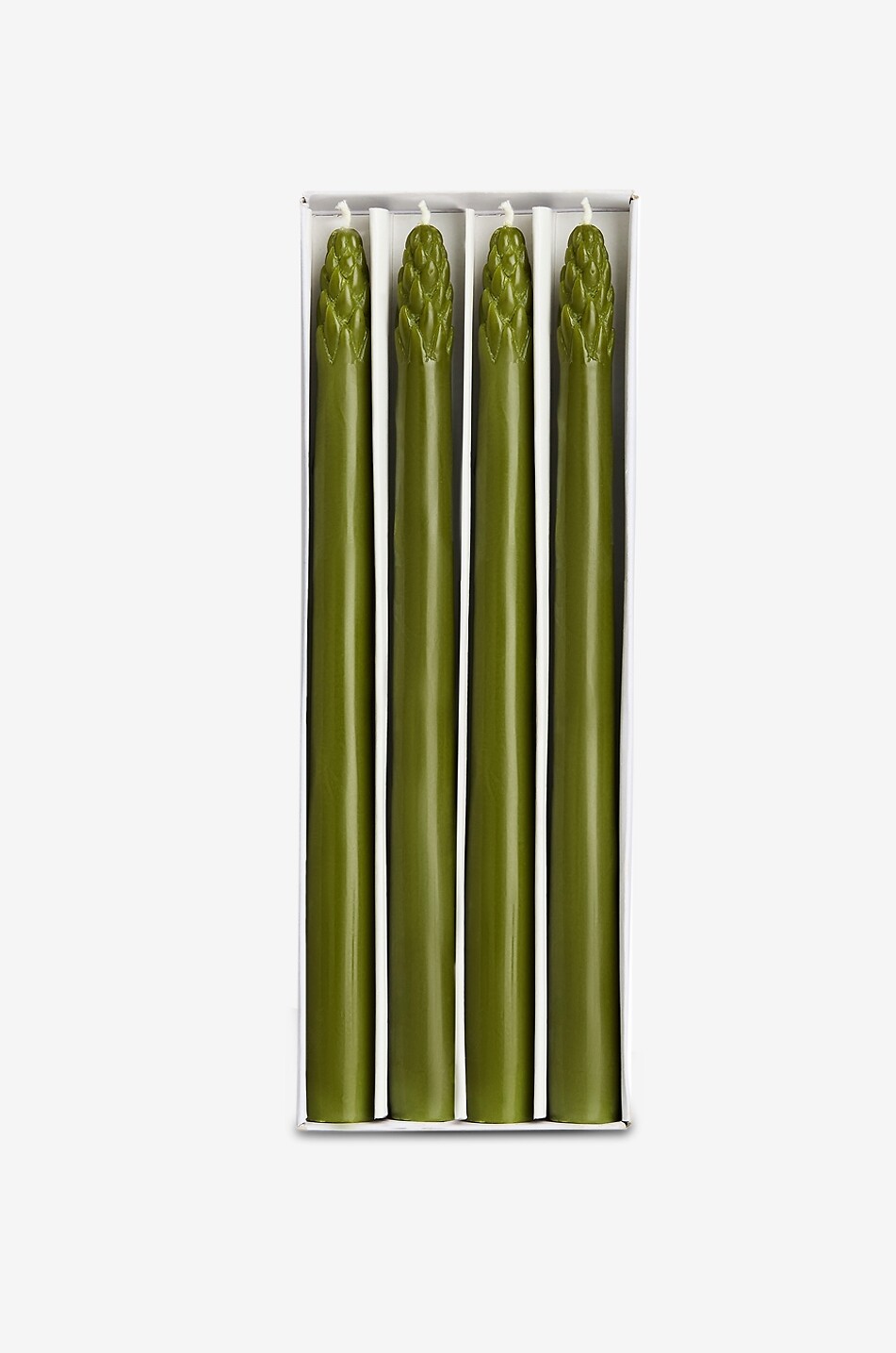 MAISON BALZAC Lot de 4 chandelles The Asparagus Bunch Olive Maison VERT 1