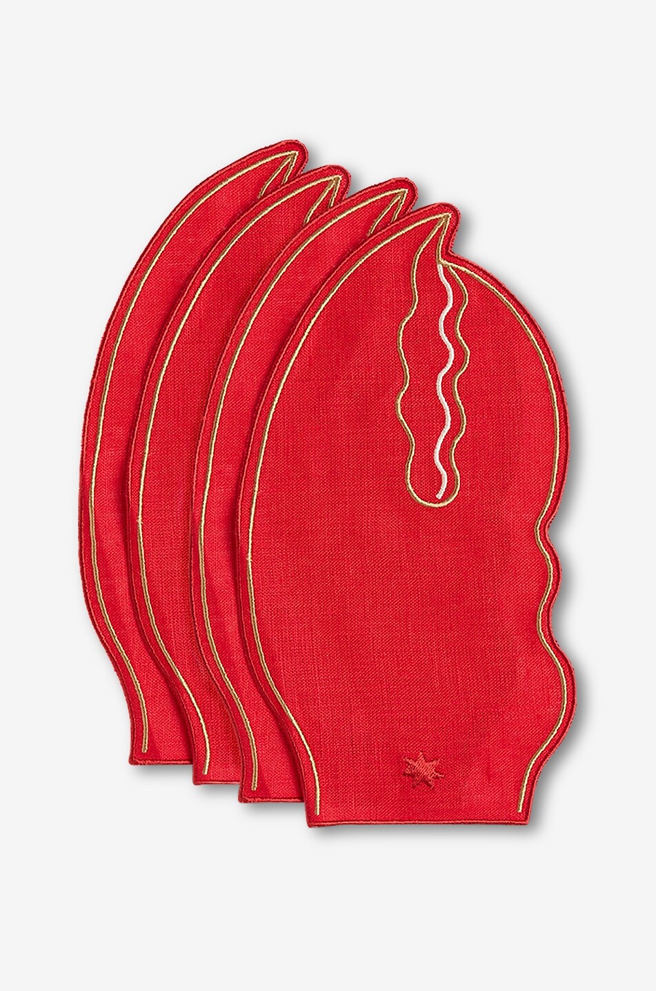 Lobster Claw set of 4 linen cocktail napkins