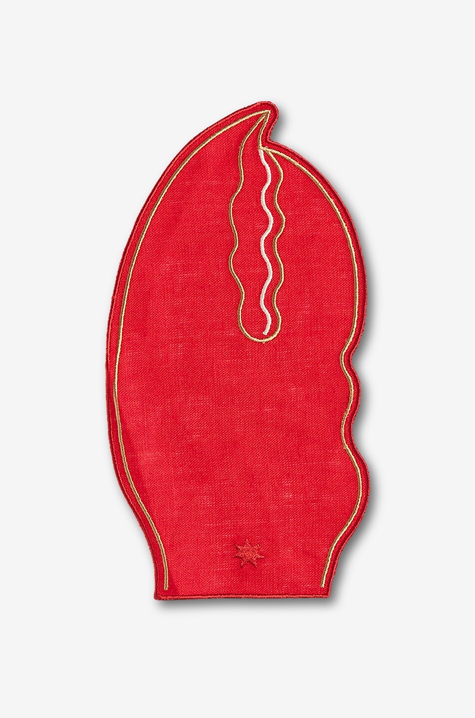 MAISON BALZAC Lobster Claw set of 4 linen cocktail napkins Home RED 2