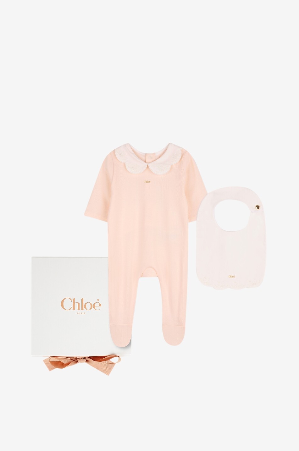 Coffret bébé pyjama et bavoir à broderies