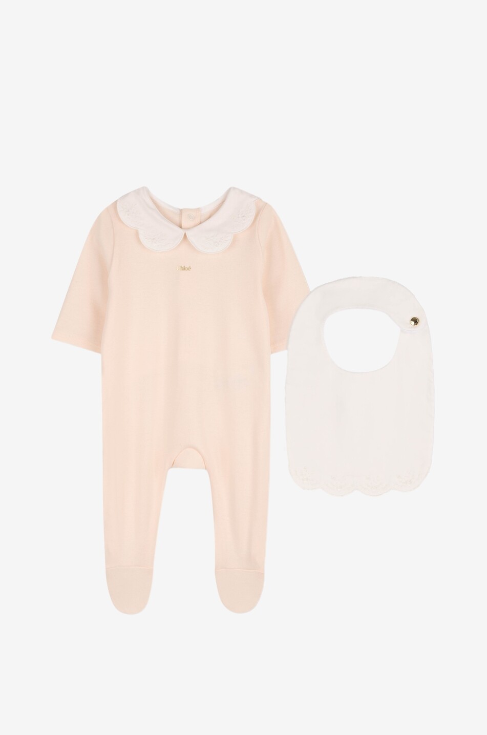 CHLOE Coffret bébé pyjama et bavoir à broderies Bébé ROSE CLAIR 8