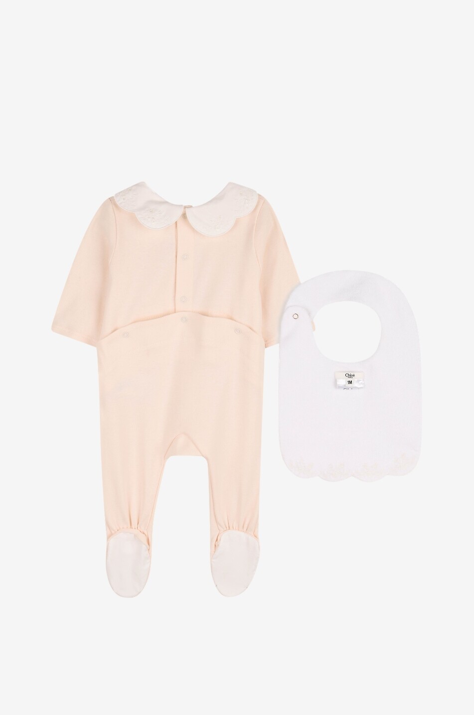 CHLOE Coffret bébé pyjama et bavoir à broderies Bébé ROSE CLAIR 9
