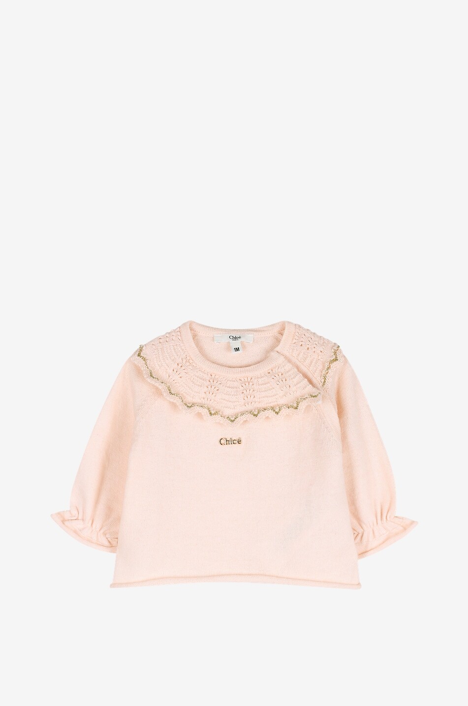 CHLOE Cotton and cashmere baby jumper and shorts set Baby LIGHT PINK 3