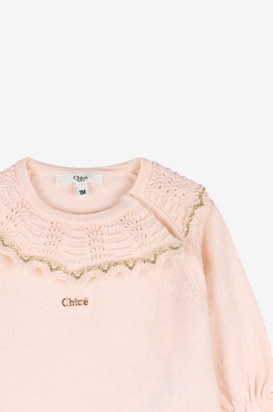 CHLOE Cotton and cashmere baby jumper and shorts set Baby LIGHT PINK 5