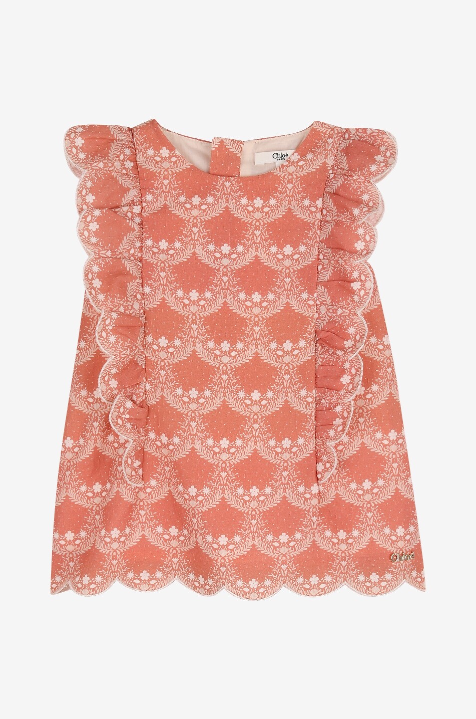 CHLOE Floral baby cotton dress and bucket hat set Baby ORANGE 3