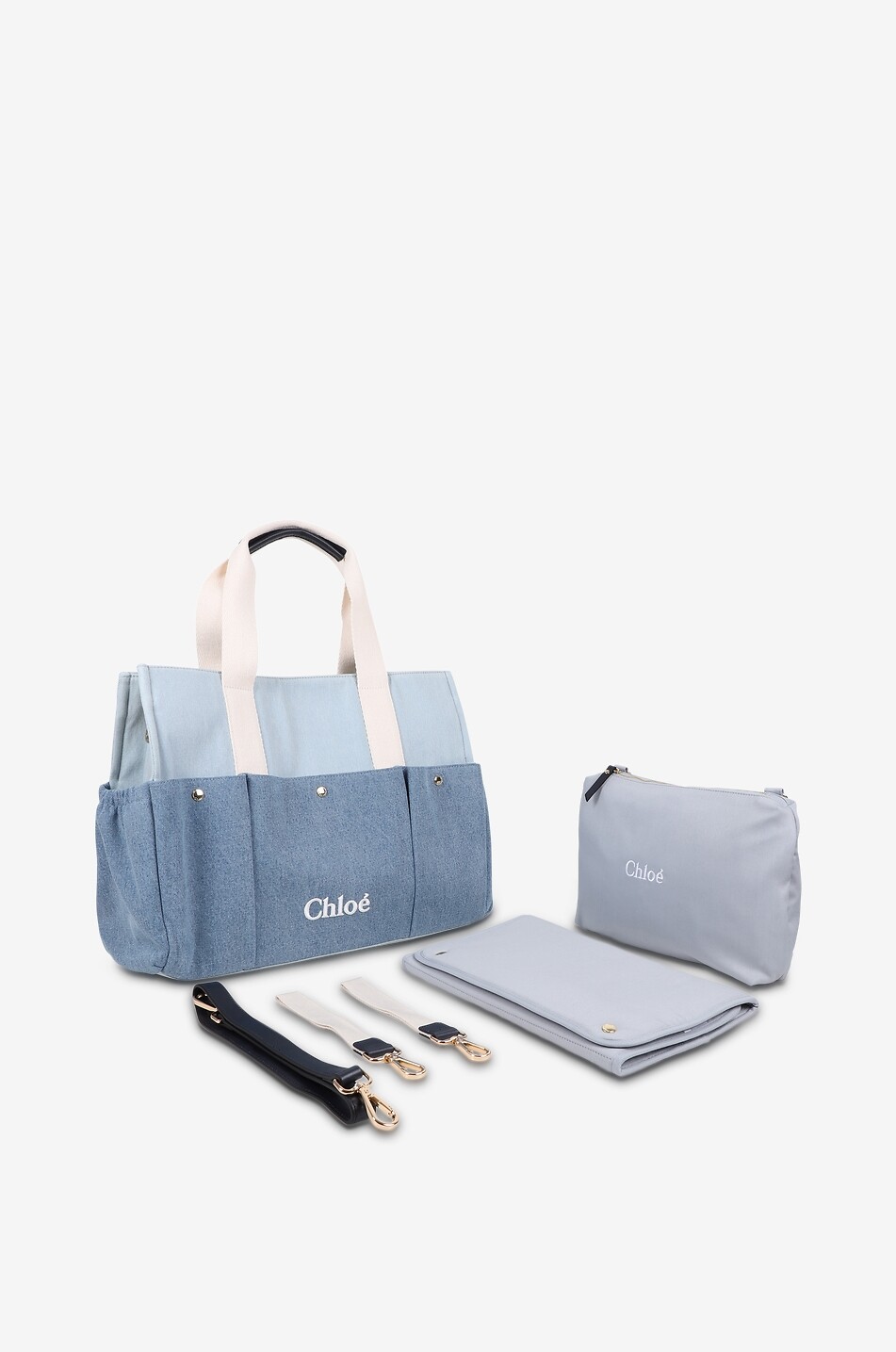 CHLOE Wickeltasche und -Accessoires aus Baumwolle Baby BLAU 1
