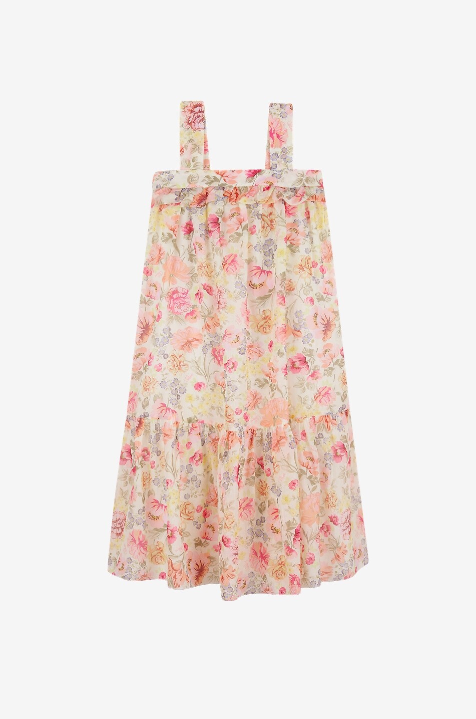 Girl's floral cotton strappy dress