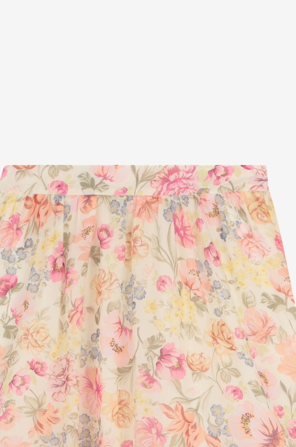 CHLOE Girls' tiered-flounced floral cotton maxi skirt Girl LIGHT PINK 5