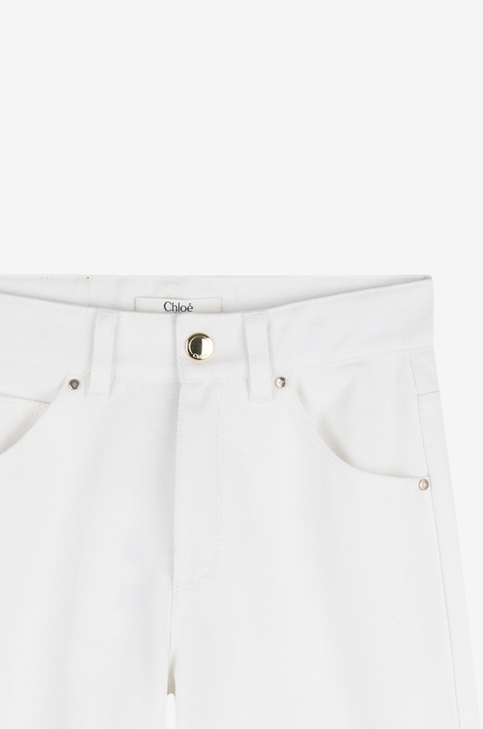 CHLOE Girls' cotton jeans with openwork embroidery Girl EGGSHELL 5