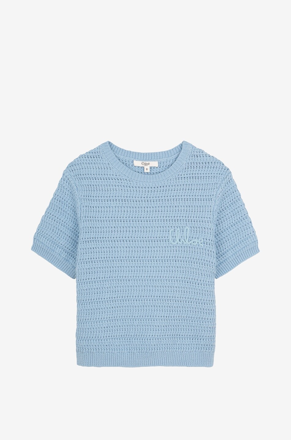 CHLOE Chloé Signature girl's crochet T-shirt Girl BLUE 1