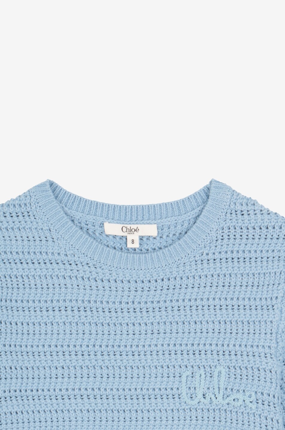 CHLOE Chloé Signature girl's crochet T-shirt Girl BLUE 4