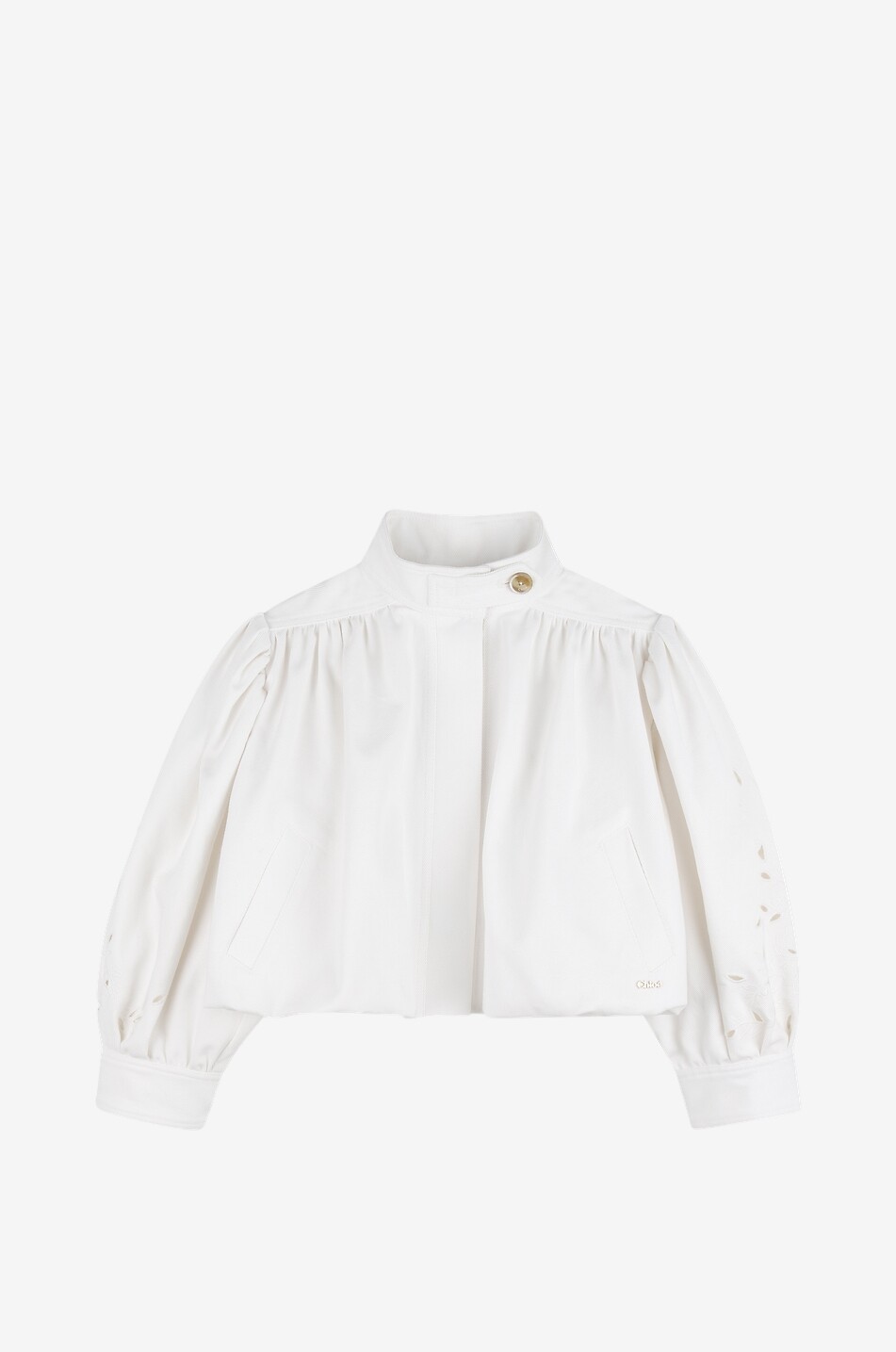 CHLOE Ballon-Jacke für Mädchen aus Bio-Baumwolle mit Lochstickerei Mädchen CREMEFARBEN 1