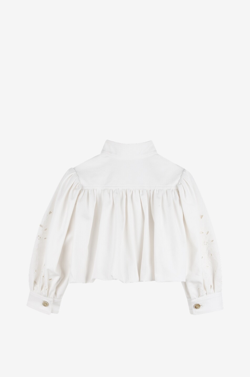 CHLOE Ballon-Jacke für Mädchen aus Bio-Baumwolle mit Lochstickerei Mädchen CREMEFARBEN 2