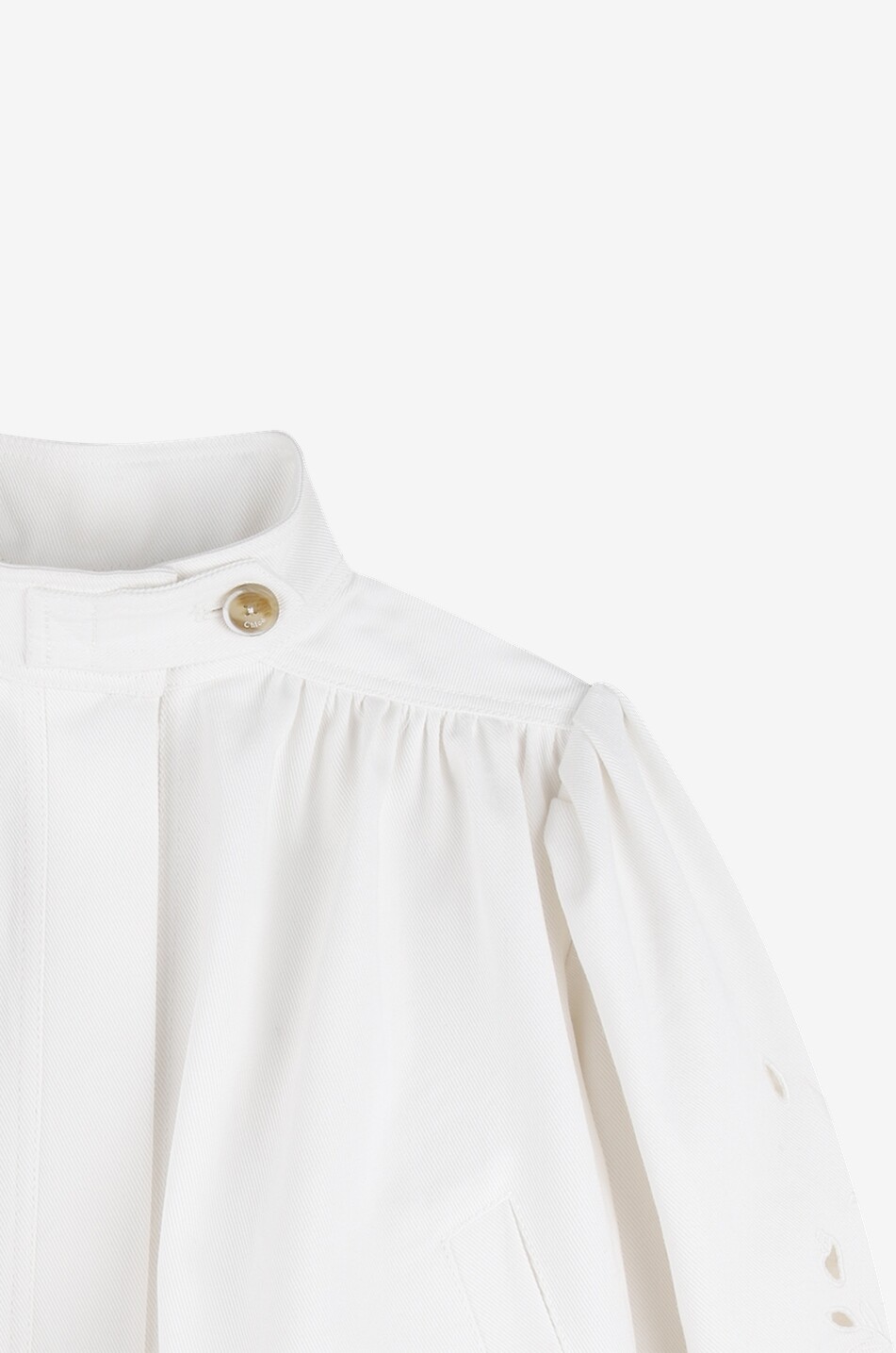 CHLOE Ballon-Jacke für Mädchen aus Bio-Baumwolle mit Lochstickerei Mädchen CREMEFARBEN 4