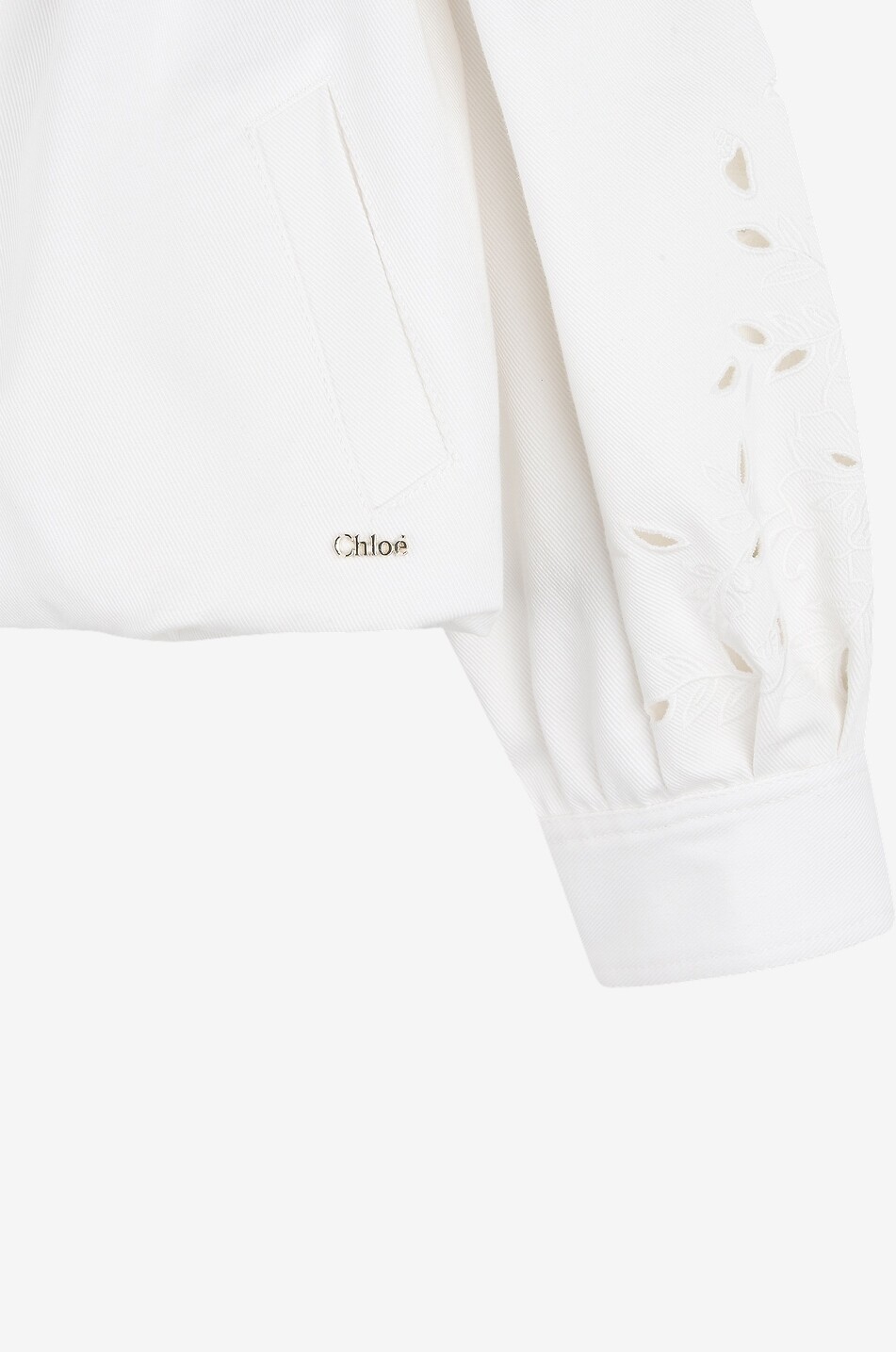 CHLOE Ballon-Jacke für Mädchen aus Bio-Baumwolle mit Lochstickerei Mädchen CREMEFARBEN 5