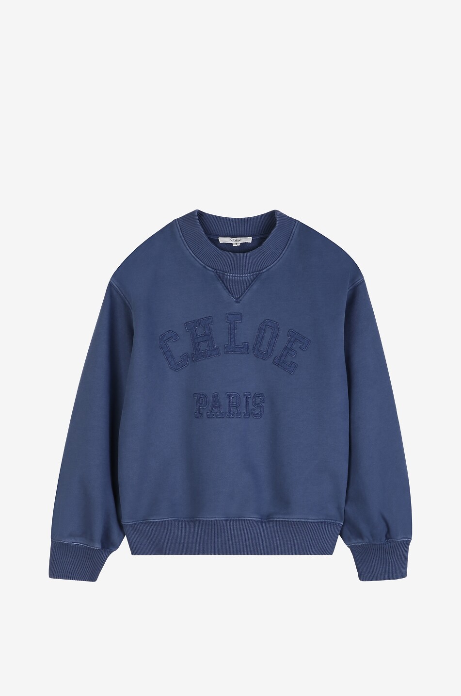 CHLOE Sweat-shirt à col rond fille brodé Varsity Chloé Fille BLEU FONCE 1