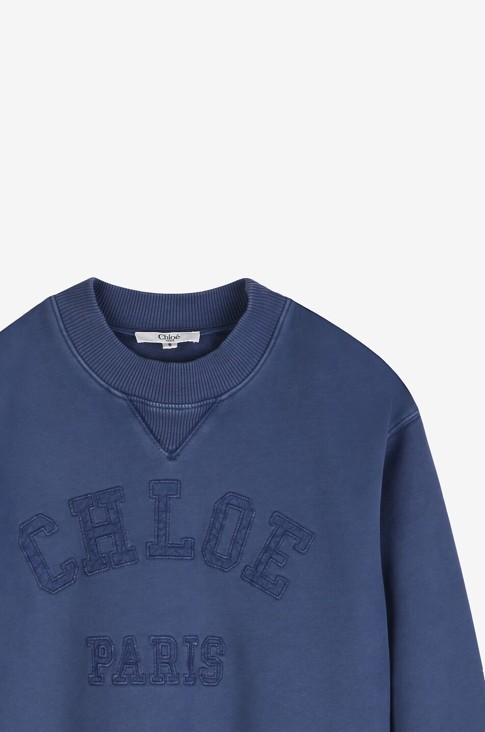 CHLOE Sweat-shirt à col rond fille brodé Varsity Chloé Fille BLEU FONCE 4