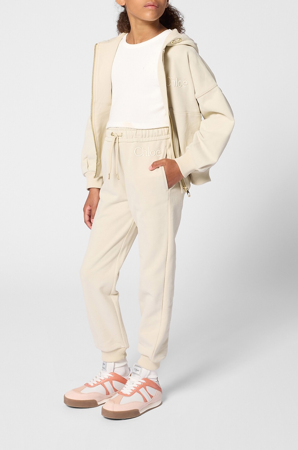 CHLOE Chloé girls' embroidered cotton twill baseball cap Girl LIGHT ORANGE 3