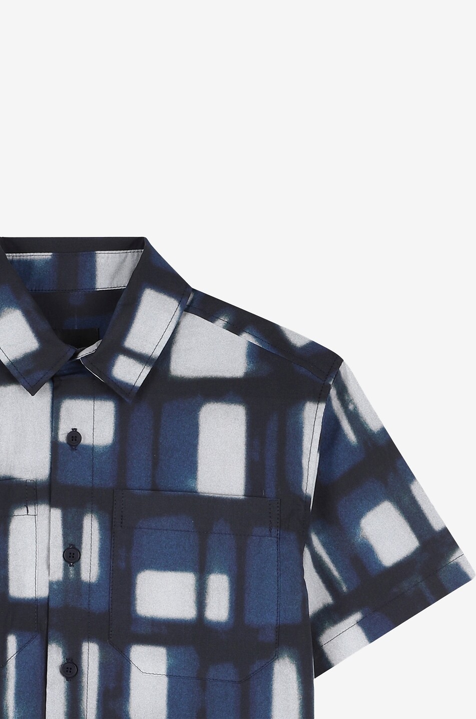 GIVENCHY Jungen-Kurzarm-Hemd mit Print Afternoon Light Check Junge DUNKELBLAU 4