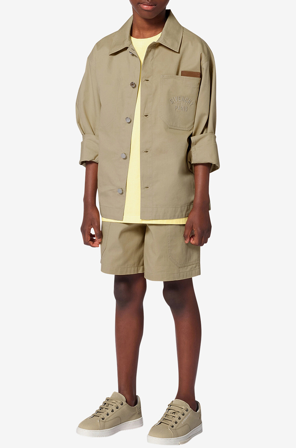 GIVENCHY Boy's cotton canvas shirt with collar Boy BEIGE 3