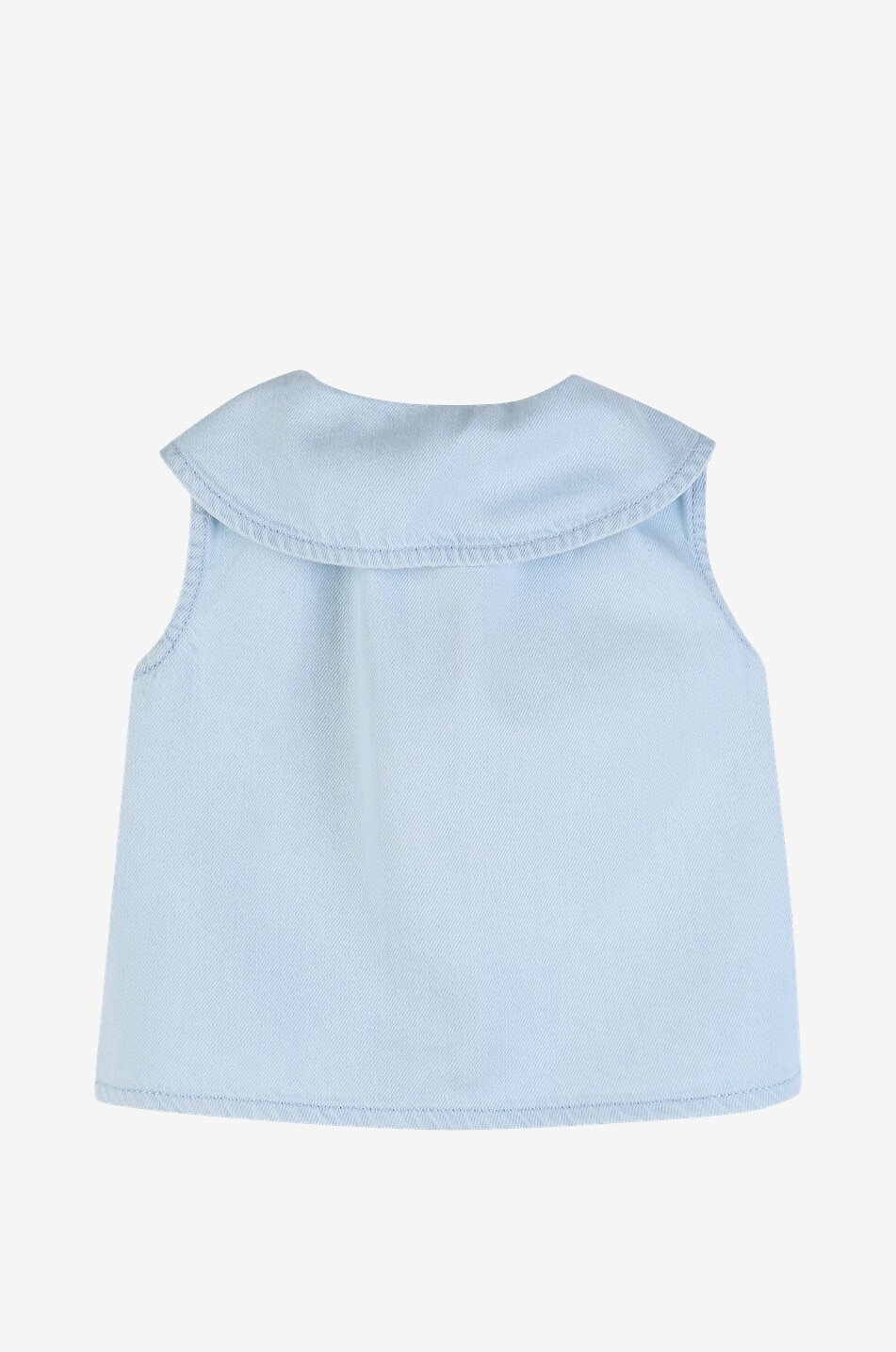 CHLOE Chemise sans manches en denim à col brodé bébé Bébé BLEU CLAIR 2