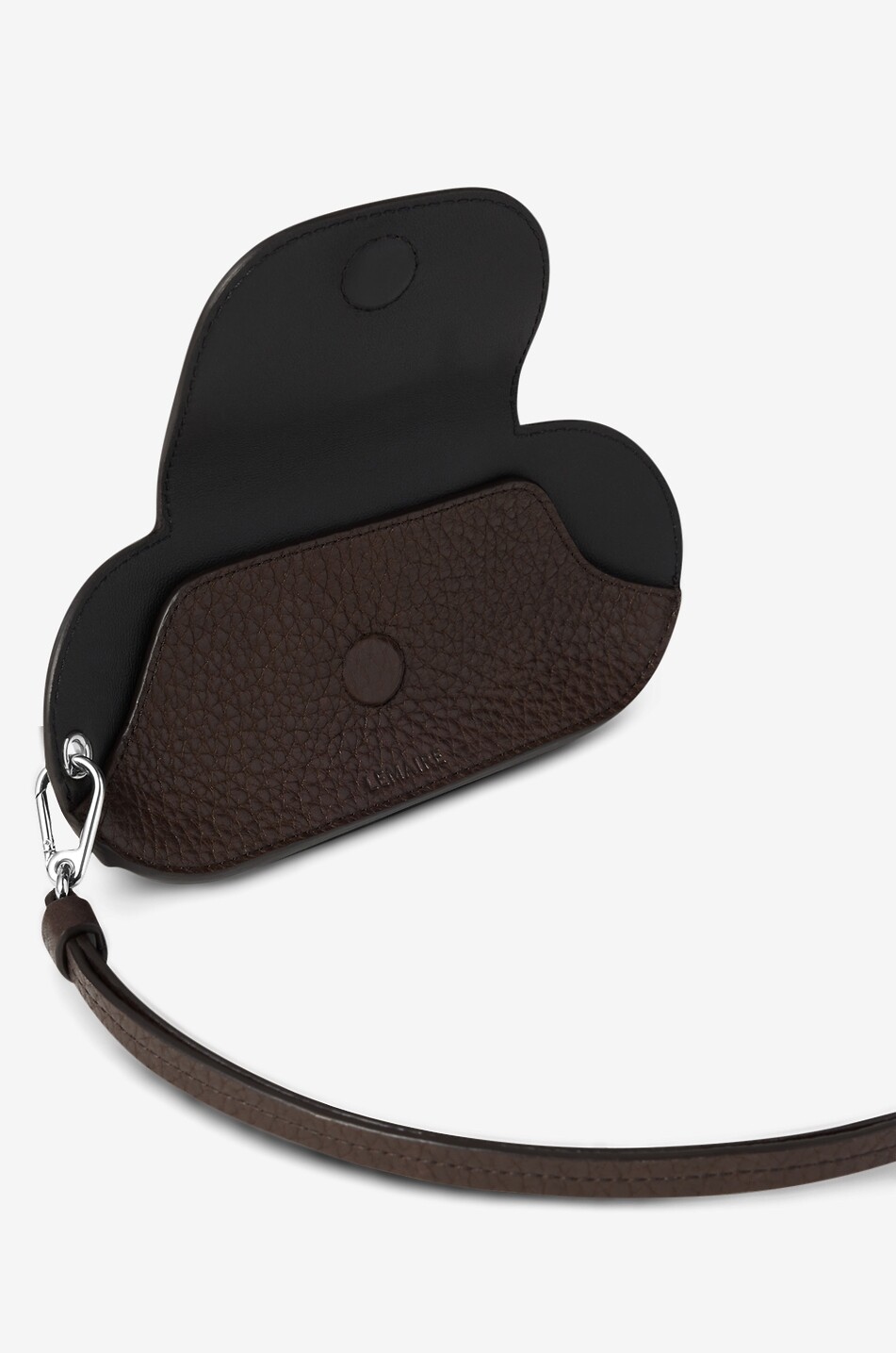 LEMAIRE Clutch bag with removable shoulder strap in leather Men DARK BROWN 2