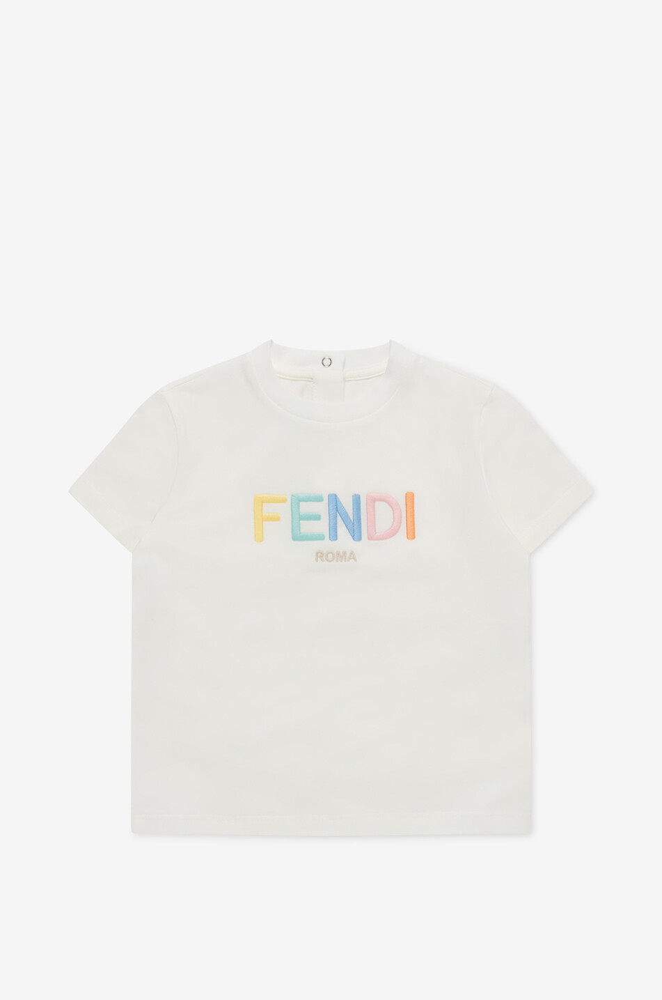 T-Shirt für Baby aus Jersey mit Regenbogen-FENDI-Stickerei