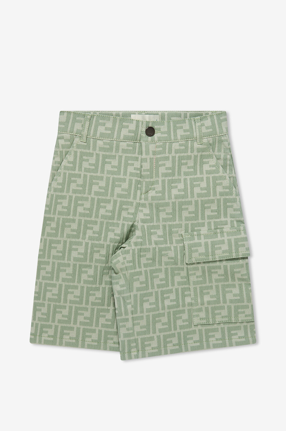 FENDI FF jacquard boys' cargo Bermuda shorts Boy GREEN 1