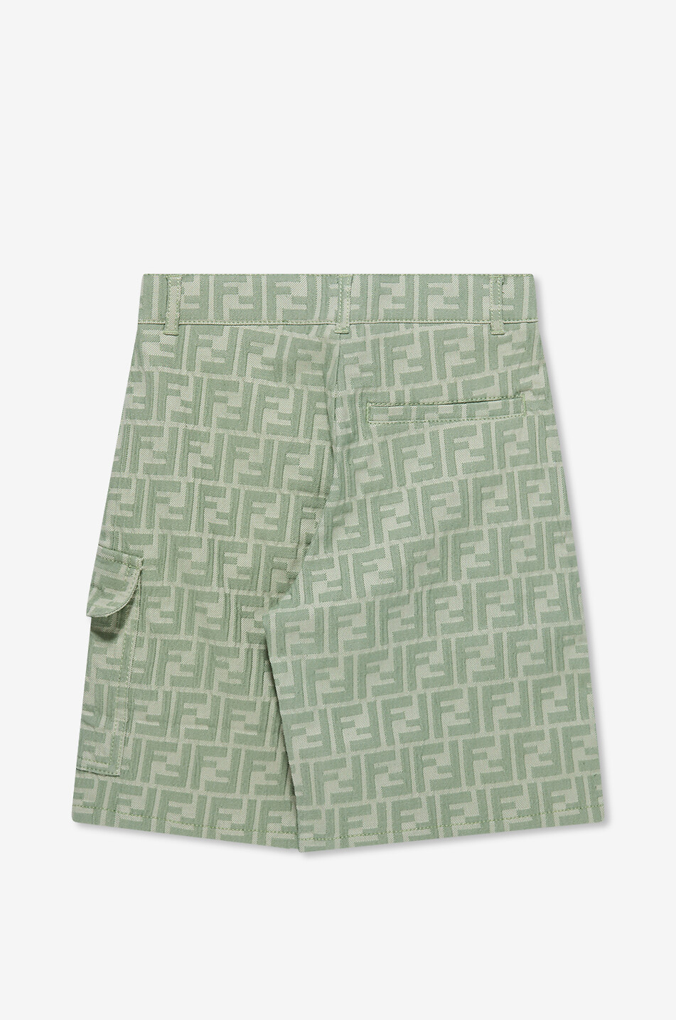 FENDI FF jacquard boys' cargo Bermuda shorts Boy GREEN 2