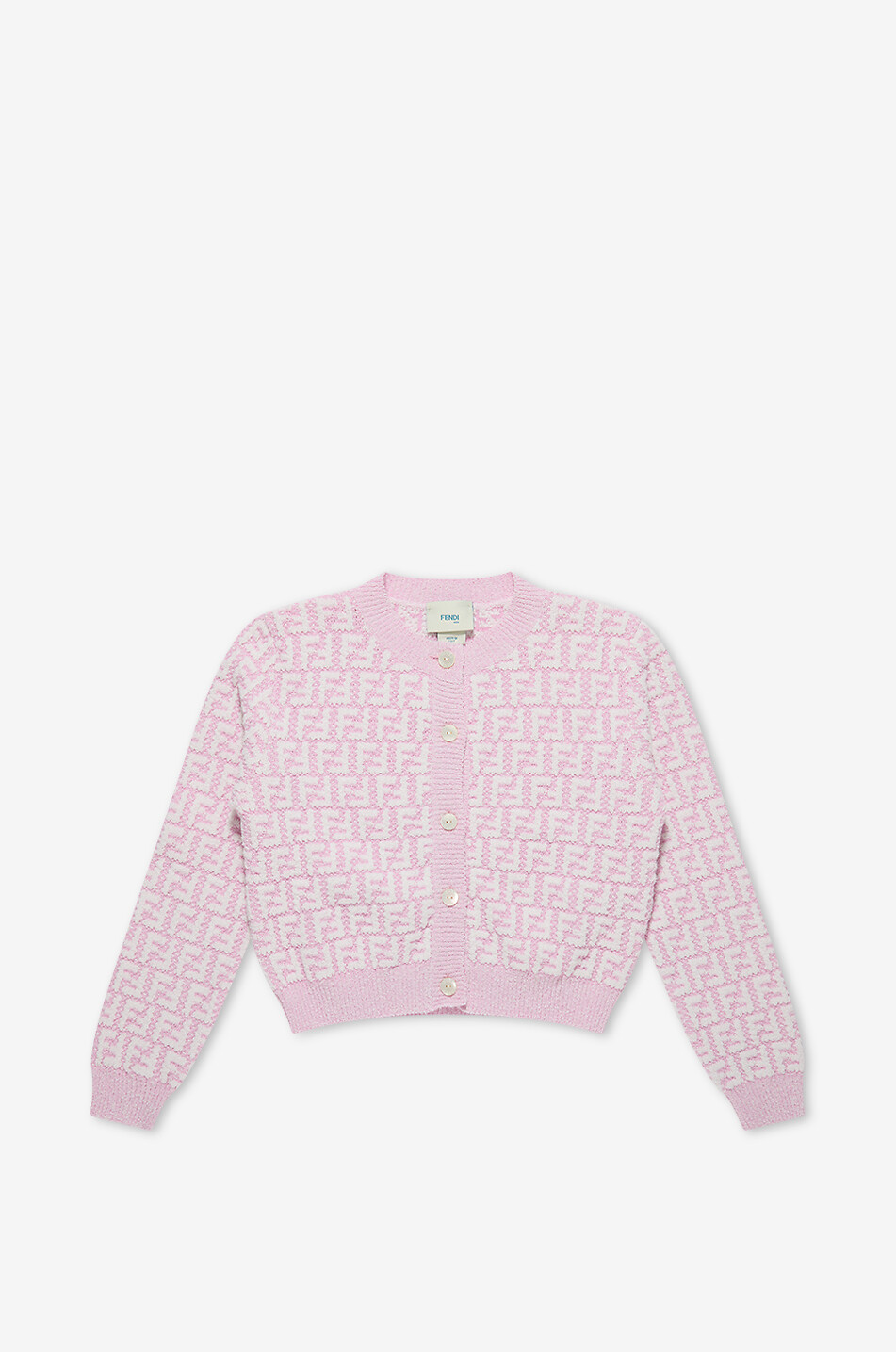 FF cotton jacquard girls' cardigan