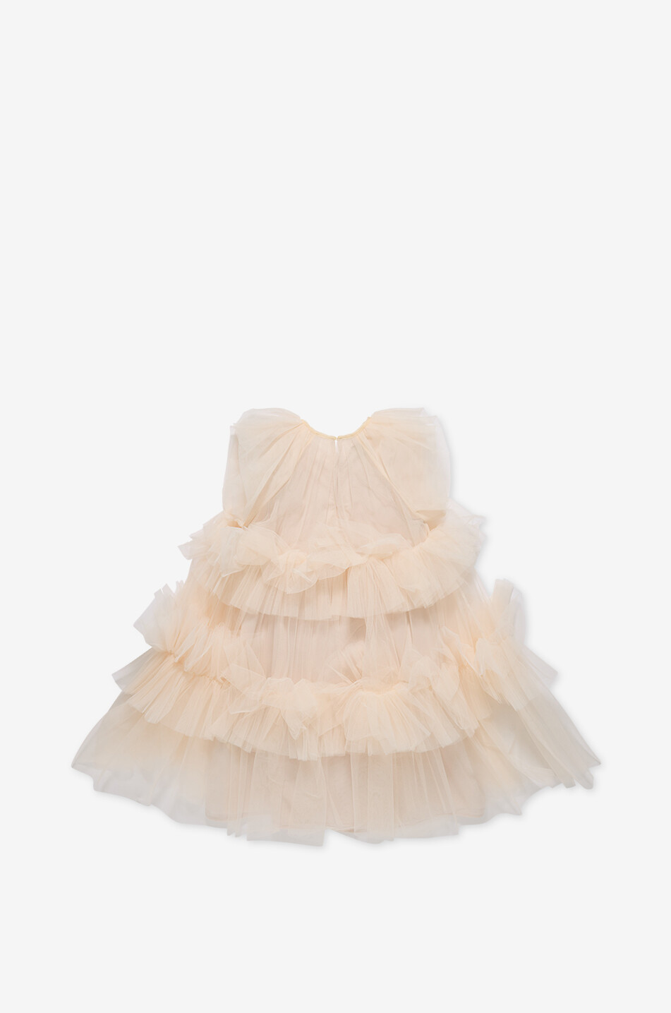 FENDI Sleevless ruffled A-line girls' dress in tulle Girl LIGHT PINK 2