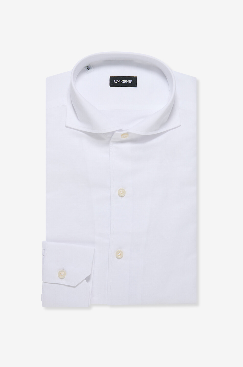 Monochrome shirt with Italian collar in linen and cotton