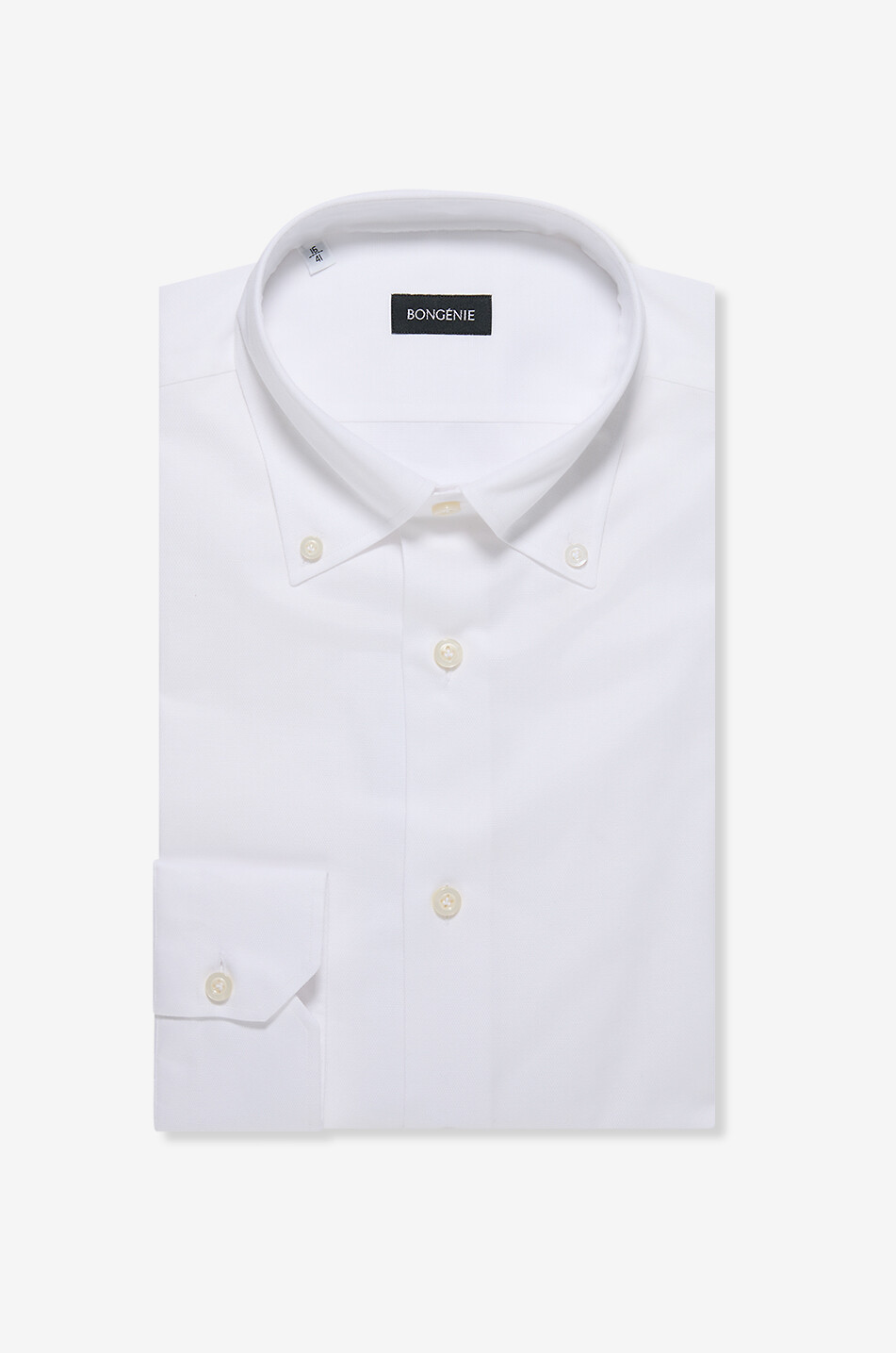 BONGENIE Oxford-Hemd mit langen Ärmeln und geknöpftem Kragen Herren WEISS 1