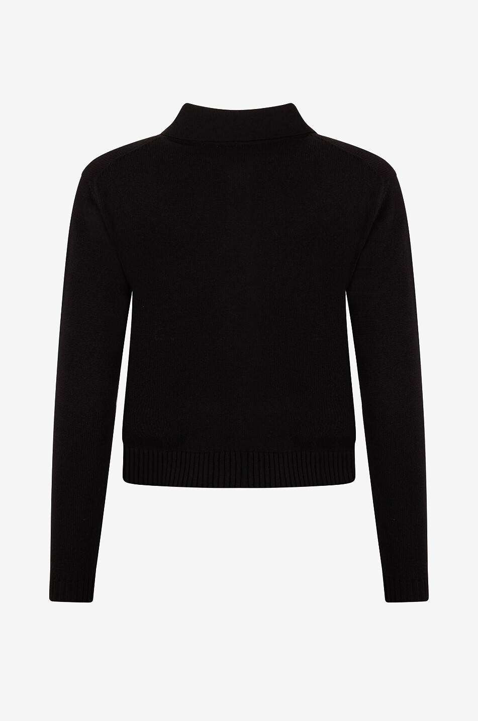 GIVENCHY Logo embroidered long-sleeves wool and cashmere knit polo shirt Women BLACK 2