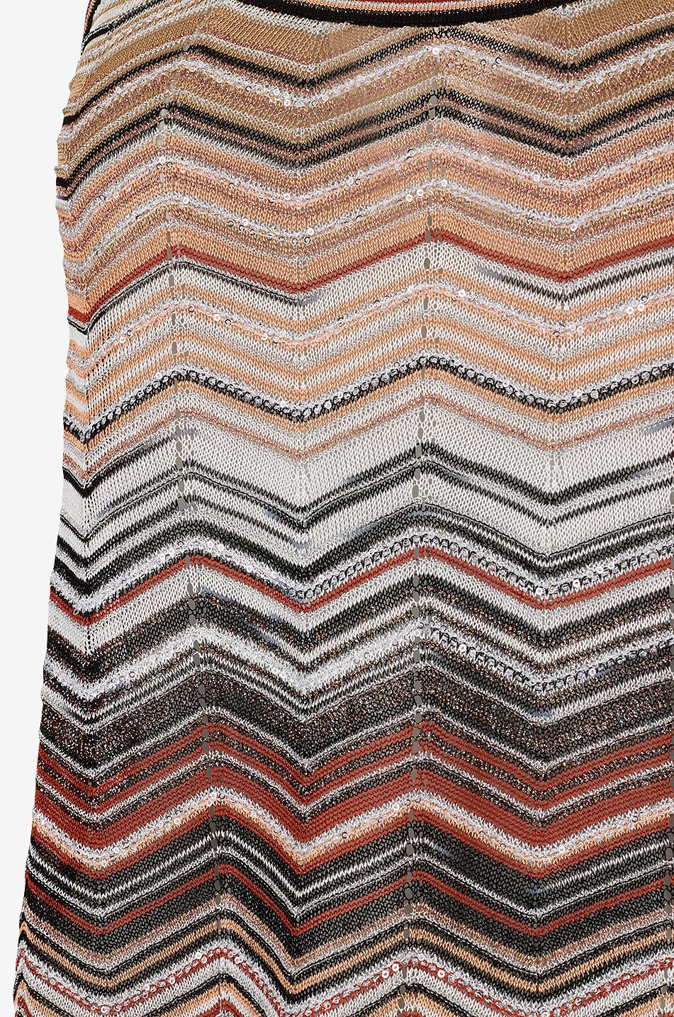 MISSONI Top à col rond sans manches en lurex chevrons Femme ROUGE 3