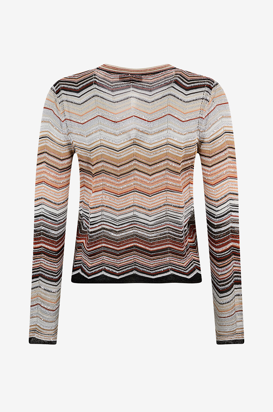 MISSONI Cardigan à col V en lurex à chevrons Femme ROUGE 2