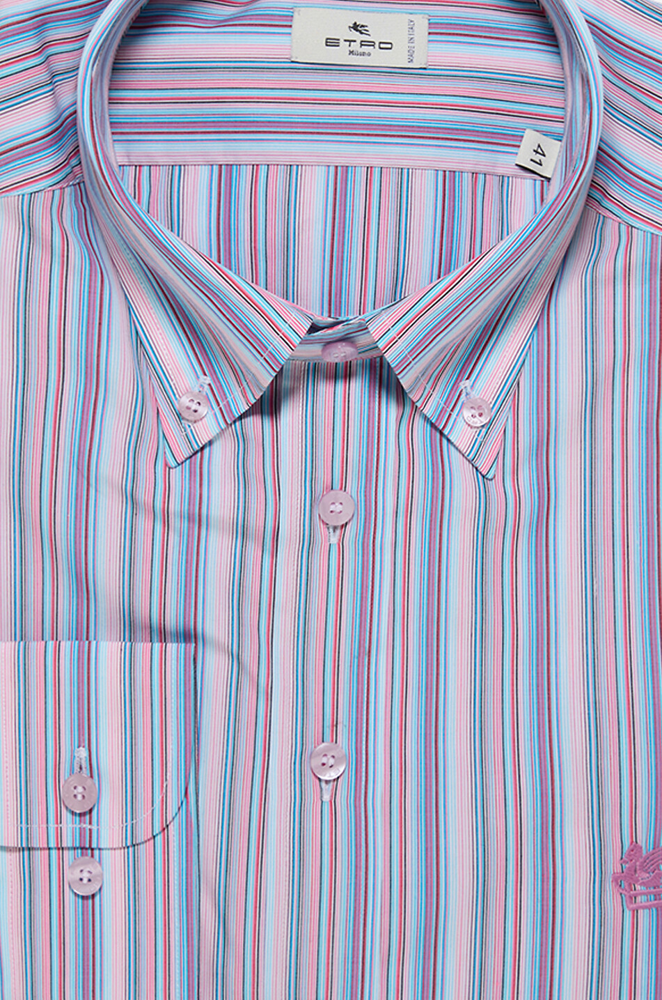 ETRO Chemise à col américain en lin rayée Roma Homme MULTICOLORE 2