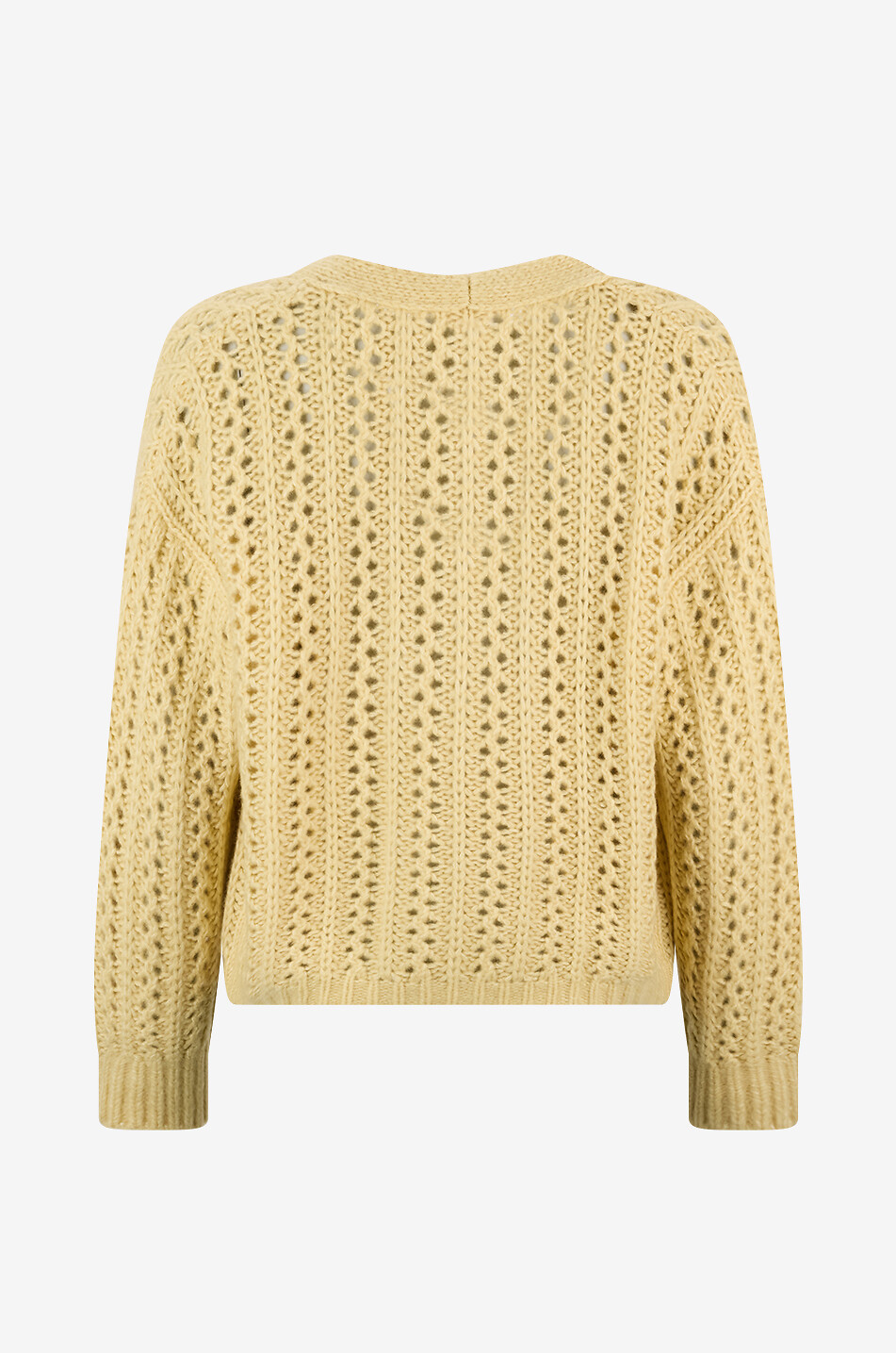 HEMISPHERE Cardigan ajouré box à col V en cachemire mélangé Femme JAUNE CLAIR 2