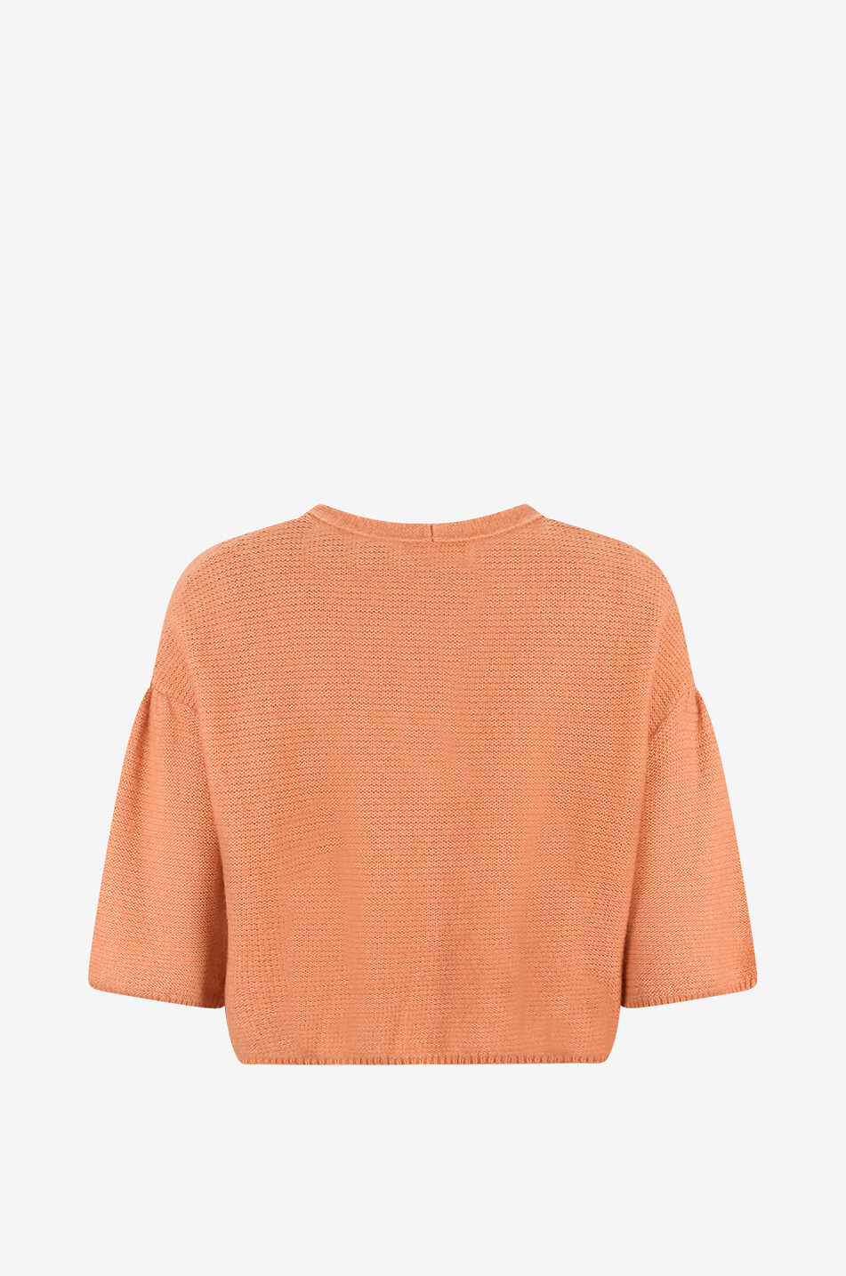 HEMISPHERE Cardigan boxy à manches courtes et col V en cachemire et coton Femme ORANGE CLAIR 2